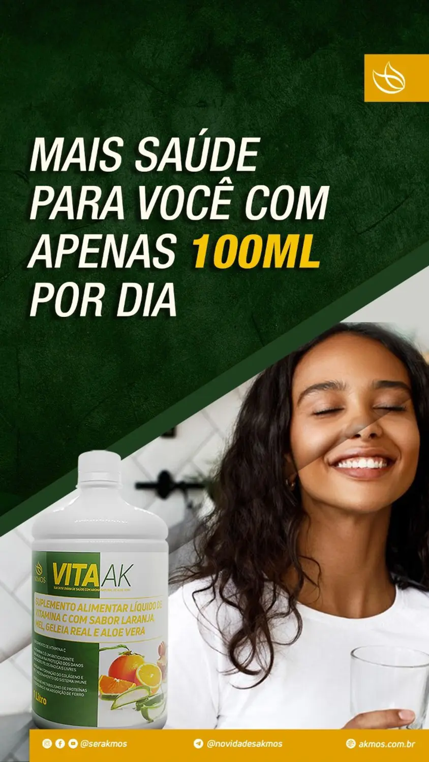 Suplemento VitaAk com Aloe Vera - Akmos