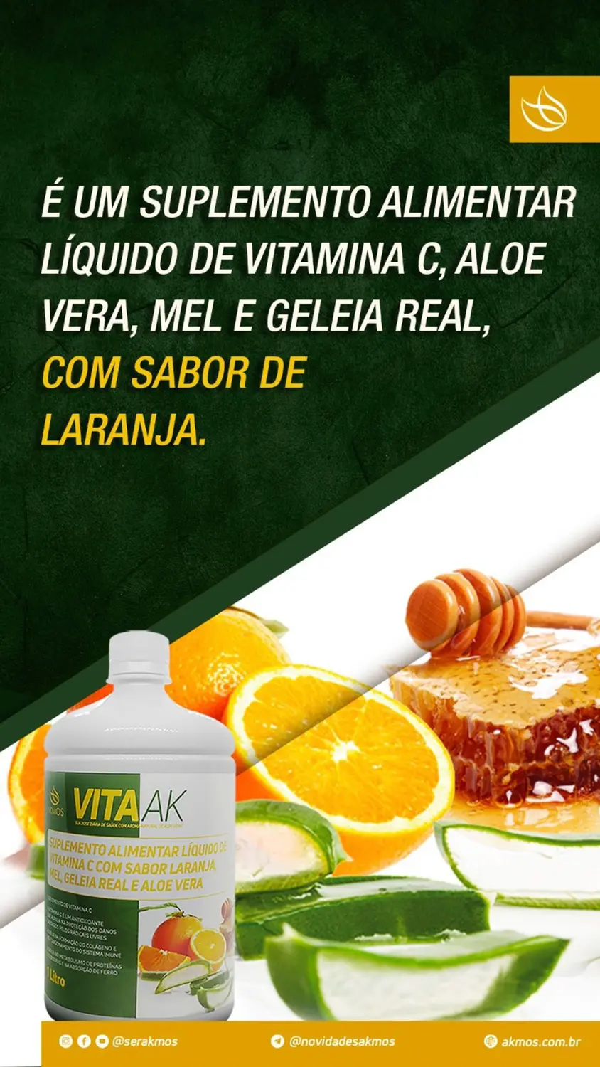 Suplemento VitaAk com Aloe Vera - Akmos